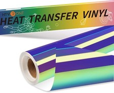 HTVRONT Holographic Heat Transfer Vinyl- 12" x 6ft x 6FT, Blue-Purple