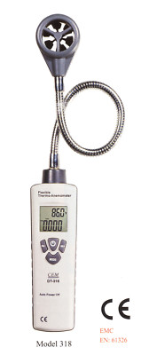 CEM DT-318 Gooseneck Thermometer Air Flow Meter Anemometer Wind Speed Tester !!!