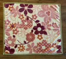 Cocalo Baby Blanket Pink & Purple Flowers Green Trim  Floral Throw