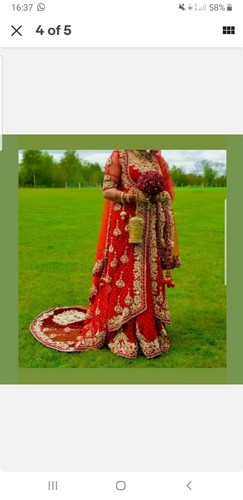 Womens Pakistani Indian GOLU Designer Bridal Lengha Wedding UK 12-14 Adjustable - Picture 4 of 5