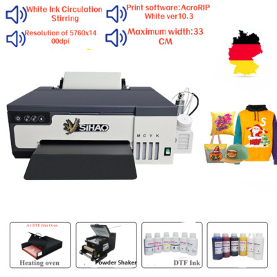 A3 XP600 DTF Printer Direct Film Heat Transfer Machine T-Shirt Hat Clothing