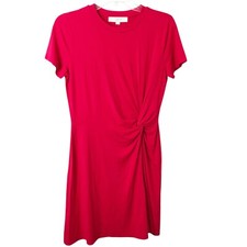 Ann Taylor Loft NWT Women's Red Short Sleeve Stretchy Twist Dress Size XS