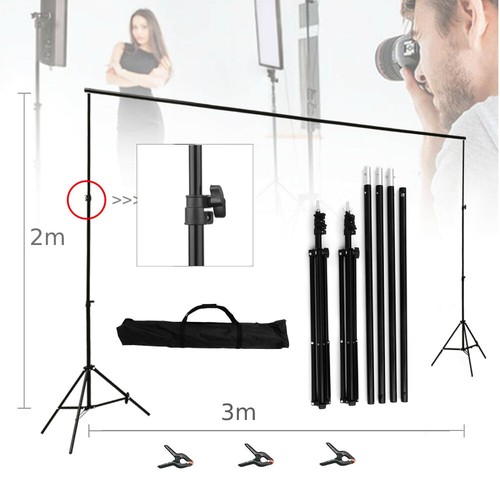 AkTop Hintergrund Banner Ständer Kit 3x2,4m - Komplett-Set Für Fotostudio & Professionelle Aufnahmen