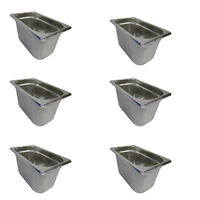 Acmax 6 StüCk Gn 1/4 GastronormbehäLter Gn BehäLter Edelstahl 4,0 Liter Tiefe 15