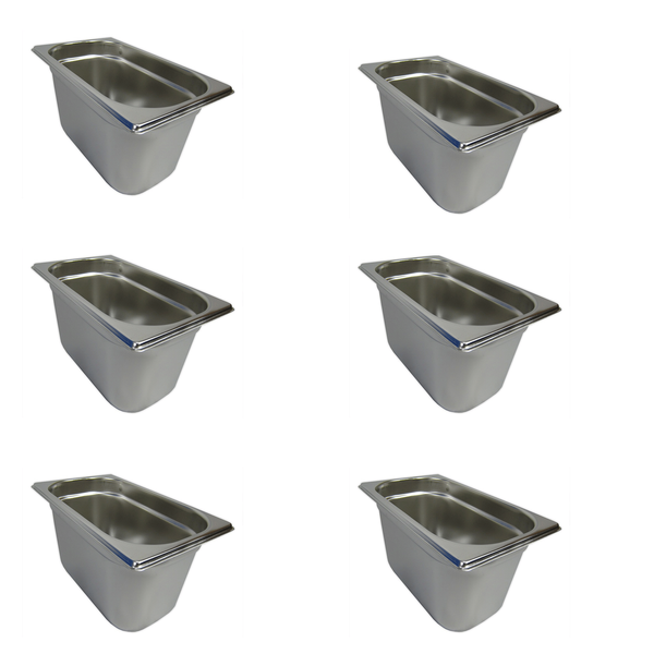 Acmax 6 StüCk Gn 1/4 GastronormbehäLter Gn BehäLter Edelstahl 4,0 Liter Tiefe 15-image