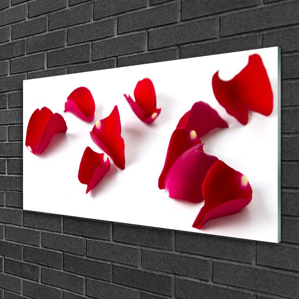 Tableau sur verre pétales Tulup 100x50 aménagement mural facile et durable