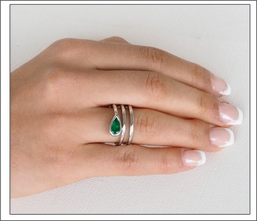 Außergewöhnlicher Smaragd Schlangen Ring in Weißgold -von Greenfire - Bild 6 von 12