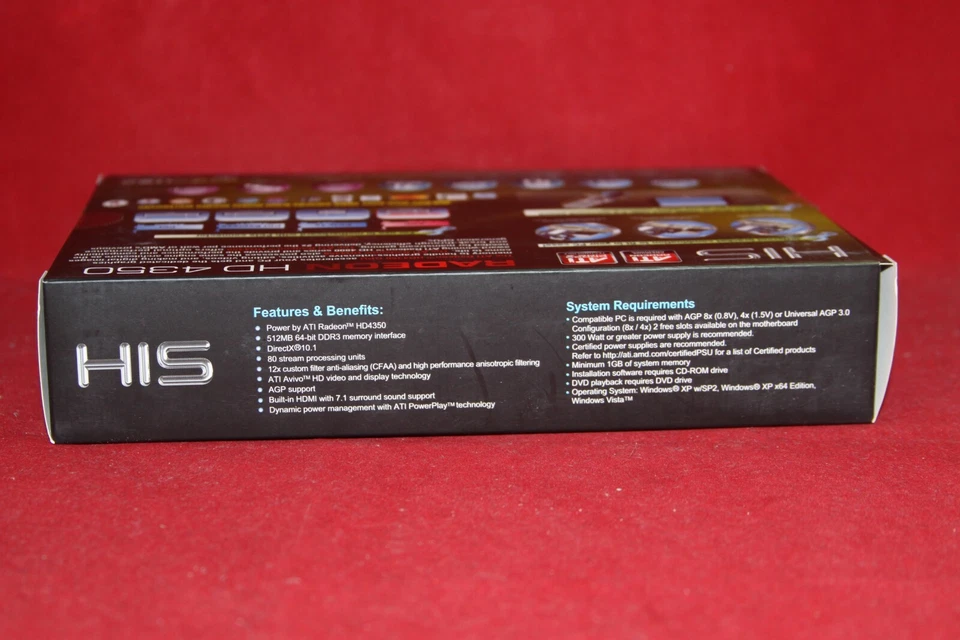 HIS ATI Radeon HD 4350 512MB 64BIT DDR3, AGP Graphics Card. (H435F512HA) - Image 3 of 4