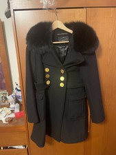 1 Madison Wool Coat With Genuine Silver Fox Fur. Woman’s Size 6 Small