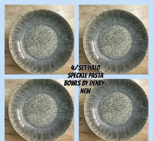 DENBY HALO SPECKLE PASTA BOWLS Set Of 4 UK Made-first Quality New DENBY