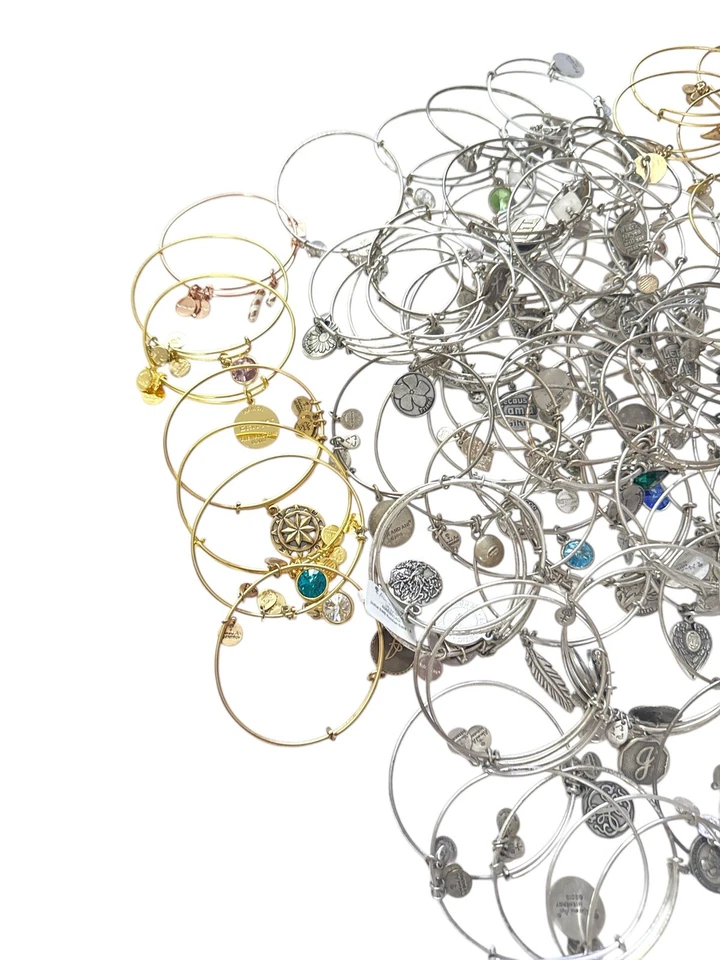 Massive Alex And Ani 243 Lot Bracelets Bangle Jewelry Lot NEW Beaded Gold silver - Image 3 of 4