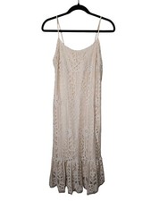 Anthropologie eri + ali Sz S Twilight Lace Midi Dress Lace Sheath Cream Mermaid