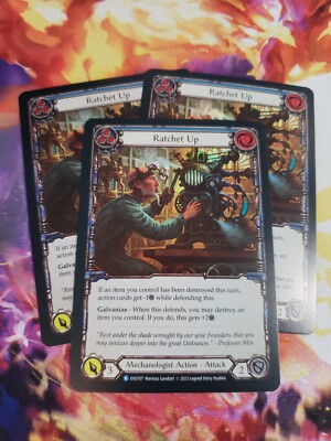 3x Ratchet Up Blue Foil Playset Bright Lights Flesh and Blood FAB