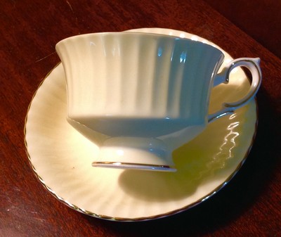 ROYAL STANDARD Cup & Saucer Bone China R185 Footed Yellow Fruit