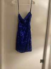 Royal blue sequin short prom dress size XS