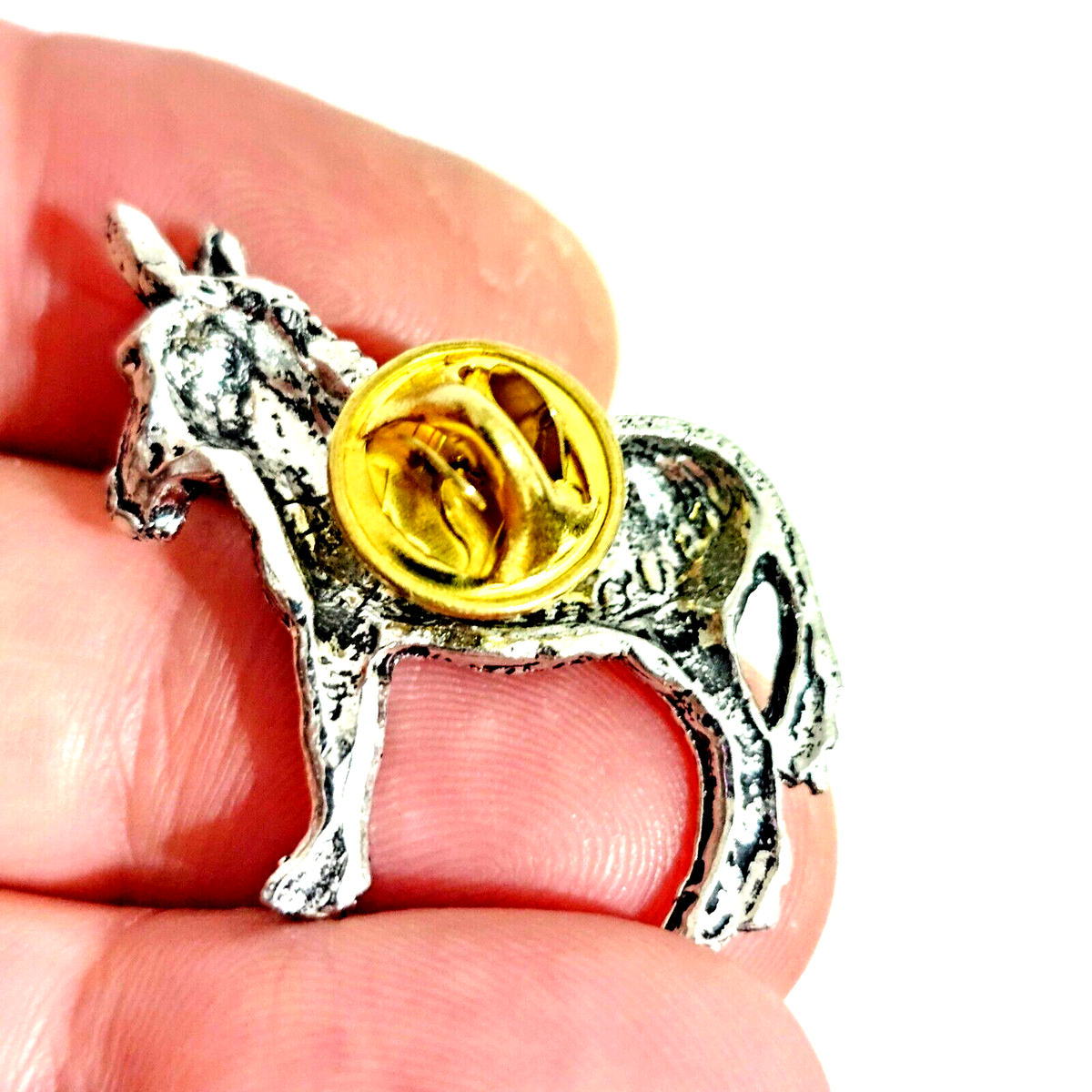 Badge épinglette âne En étain - Broche Réversible Chapeau écharpe - Fabriqué UK