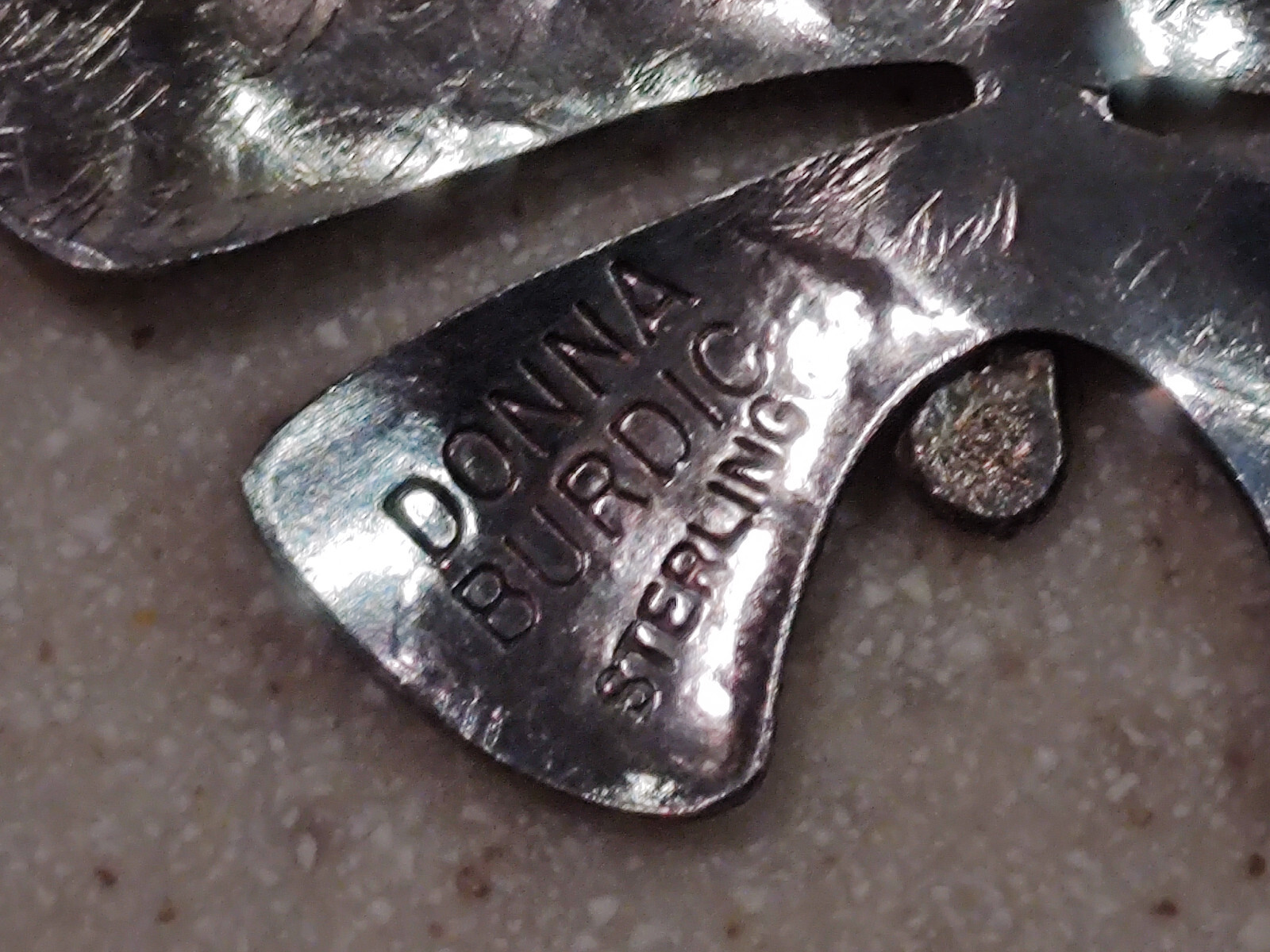 VINTAGE SIGNED DONNA BURDIC STERLING SILVER BUTTE… - image 4