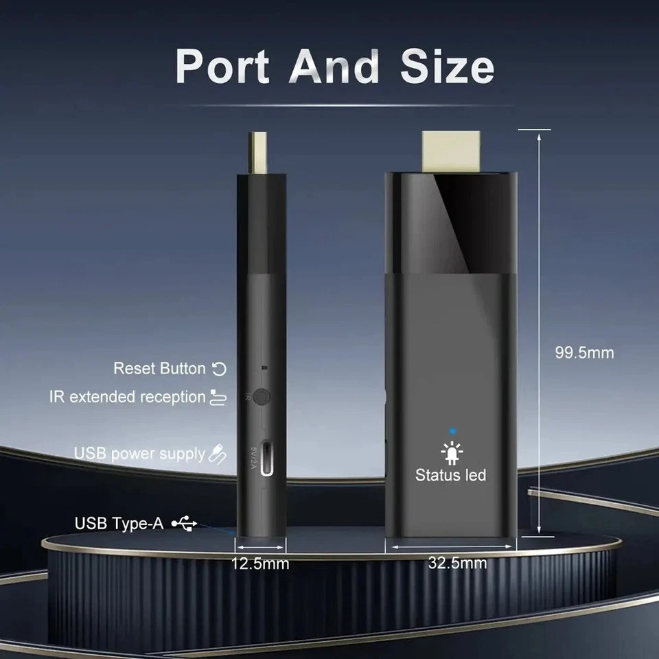 Smart 4K UHD Android TV Stick Media Player with Wi-Fi BT5 Google Voice Remote UK - Image 2 of 4