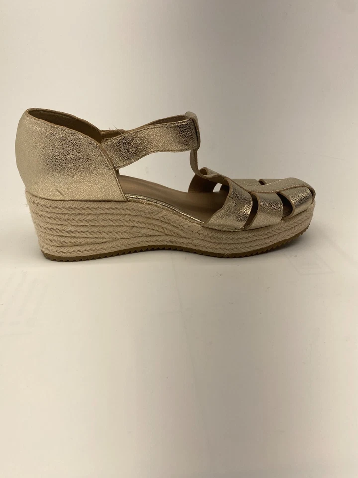 Босоножки Eileen Fisher женские Tilly золотистые рыбак эспадрилья на танкетке с ремешком размер 10 - Изображение 4 из 4