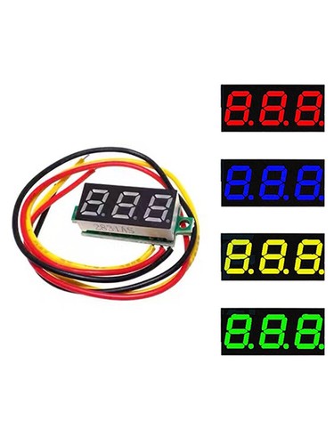 DC 0-100V 0.28" LED Voltmeter Display Voltage Panel Meter Blue Red 3 Wires - Picture 12 of 17