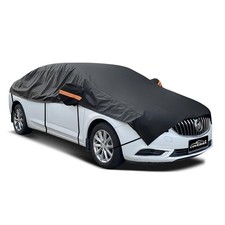 Half Car Cover for Medium-Size Sedan, Waterproof All-Weather Snow Sun Rain Pr...