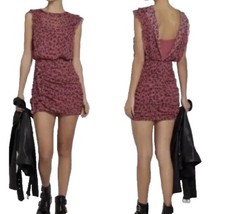 All Saints Animal Leopard Hali Mini Dress Print UK10 Pink 