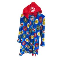 Super Mario Boys Fleece Hoodie Bathrobe Size 10/12