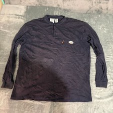 Rasco Fr Shirt Mens 2XL Long Sleeve Henley Faded Navy Blue Work Wear Utility