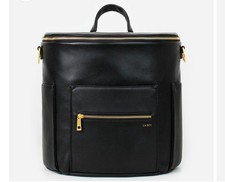 Fawn Design The Mini Diaper Bag Black Backpack Pebbled Faux Leather Satchel