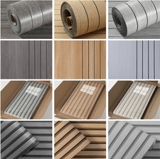 PVC Wooden Slat Tiles Wall Sticker Kitchen Bathroom Decor Fabric Wallpaper Roll