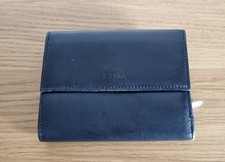 Furla Black Real Leather Purse Wallet Brand 