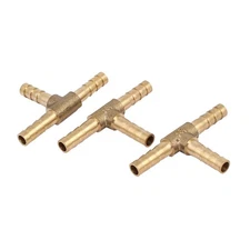 6mm Dia T-Shaped 3-Way Hose Barb Pipe Connectors Coupling Fittings 3pcs