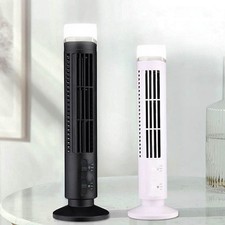 Tower Bladeless Fan USB Desk Fan 90 Degree Oscillating With Light For Office