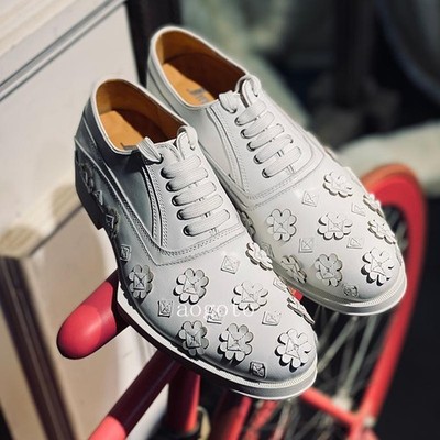 Mens British White Cherry Pointy Toe Dress Real Leather Oxfords Lace Up Shoes