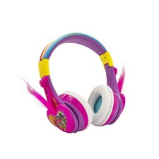 eKids Trolls Band Together Bluetooth Headphones for Kids, Wireless Pink