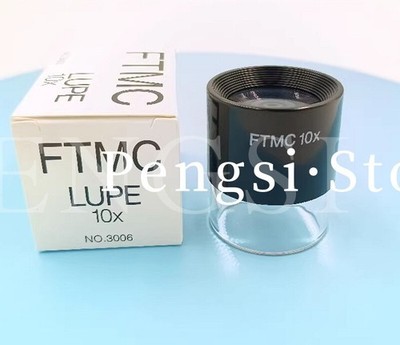 1pc new 10x magnifying glass with graduated cylinder and ruler eyepiece 3006-10X