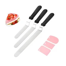 Frosting Spatula, Icing Spatula Set - 6", 8", 10" Stainless Steel Offset Cake...