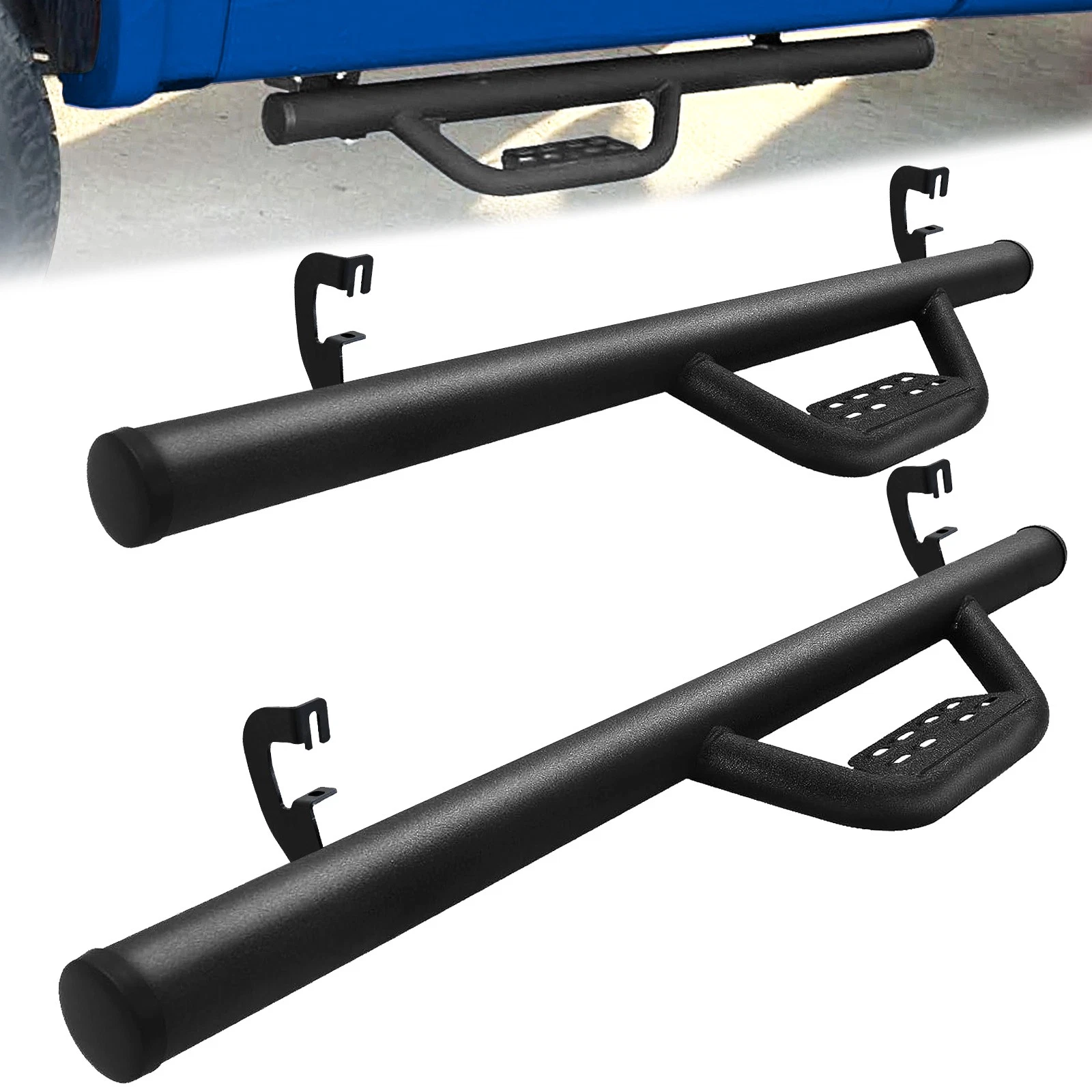 Running Boards - 2007-2018 Silverado/Sierra Regular Cab Black Drop Step
