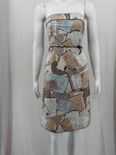 J Crew Dress Womens 2 Novelty Love Letter Postcard Strapless Travel Preppy Y2K