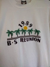 Vintage B.S Reunion T-shirt 1989 sz XL USA Made Single Stitch Screen Stars Best