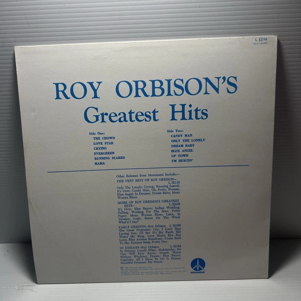 ROY ORBISON - Vintage Vinyl LP- Roy Orbison's Greatest Hits Mint Sealed New. ✨ - Image 2 of 4