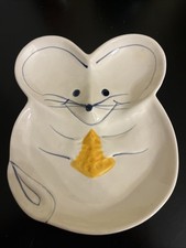 Vintage Mouse Shaped Serving Dish, Cheese Plate Made In USA 7.5”x 6.25”