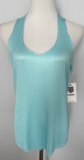 NWT Women's K-Swiss Pleated V-Neck Tank Tennis Top Size L Color Blue 58