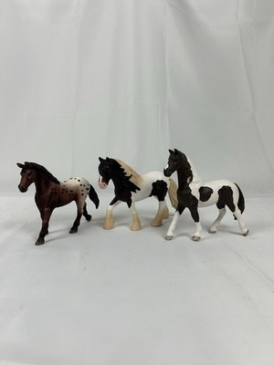 3 Schleich Foals Horse Animals Figures 3.5'' Clydesdale, Tinker Pinto, Appaloosa