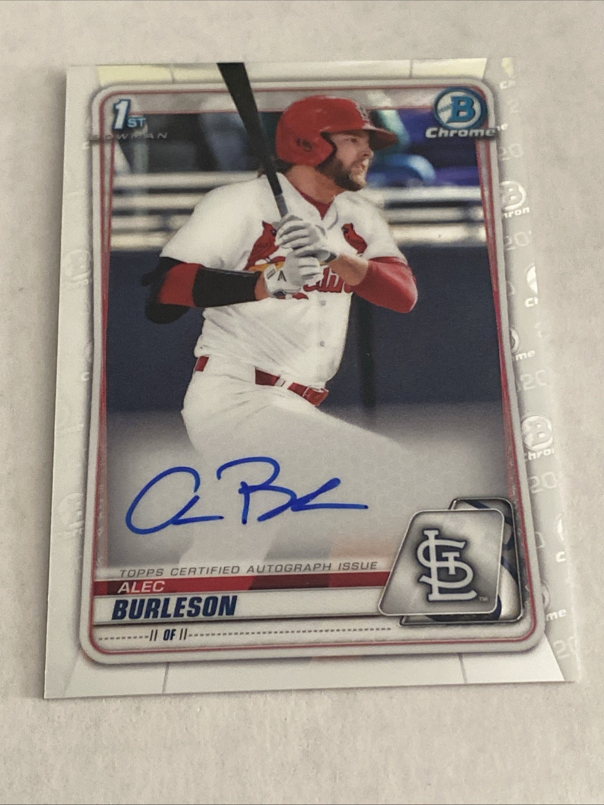 2020 Bowman Draft Alec Burleson Chrome Auto #CDA-AB CARDINALS