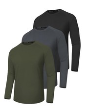 3 Pack Men's UPF 50 Sun Protection Shirts Long Sleeve UV Running Fishing Shi...