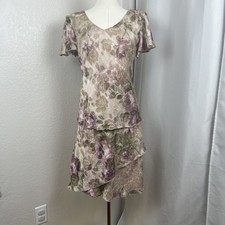 VTG Fairy Two Piece Set Womens 8 Floral Top  Skirt Cottagecore Garden 90s