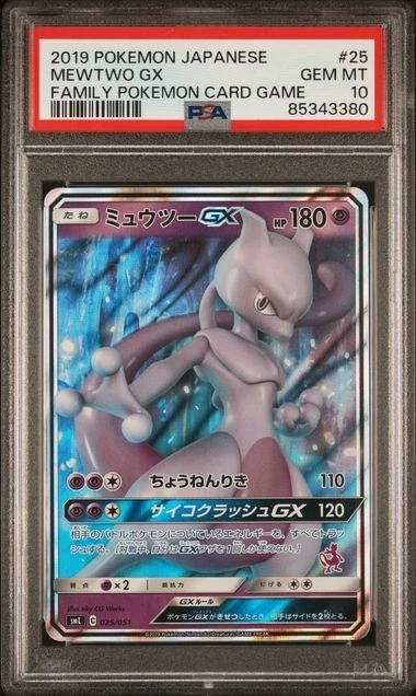 PSA 10 GEM MINT JAPANESE POKEMON 2019 MEWTWO GX 025/051 FAMILY