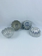Vintage 70’s Aluminum JELL-O Individual Fluted Jello Molds Lot of 4