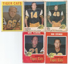 CFL VINTAGE HAMILTON TIGER-CATS 5 CARD LOT low grade 5 cards $4.99 Cdn A4